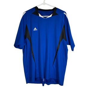 Vintage Adidas Predator Mens Blue Soccer Jersey Short Sleeve V-Neck 2008 XL